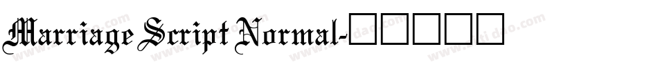 Marriage Script Normal字体转换